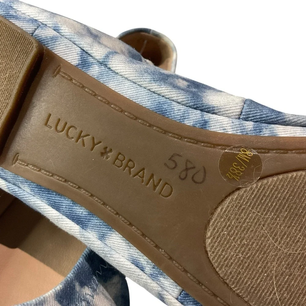 Lucky Brand Tie Dye Blue Patterned Flats Size 8